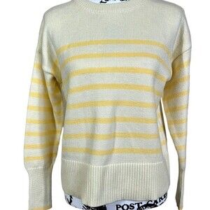 Philosophy women sweater yellow crew neck long sleeve sweater size M boho baddie